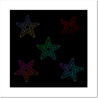 Imposible stars, colorful spectral radiant design Posters and Art